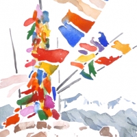 Gebetsfahnen, Ladakh, 2014