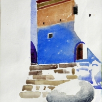 Treppenaufgang, Chefchaouen, MA, 2017