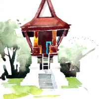 Tempelschrein, Laos, 2012